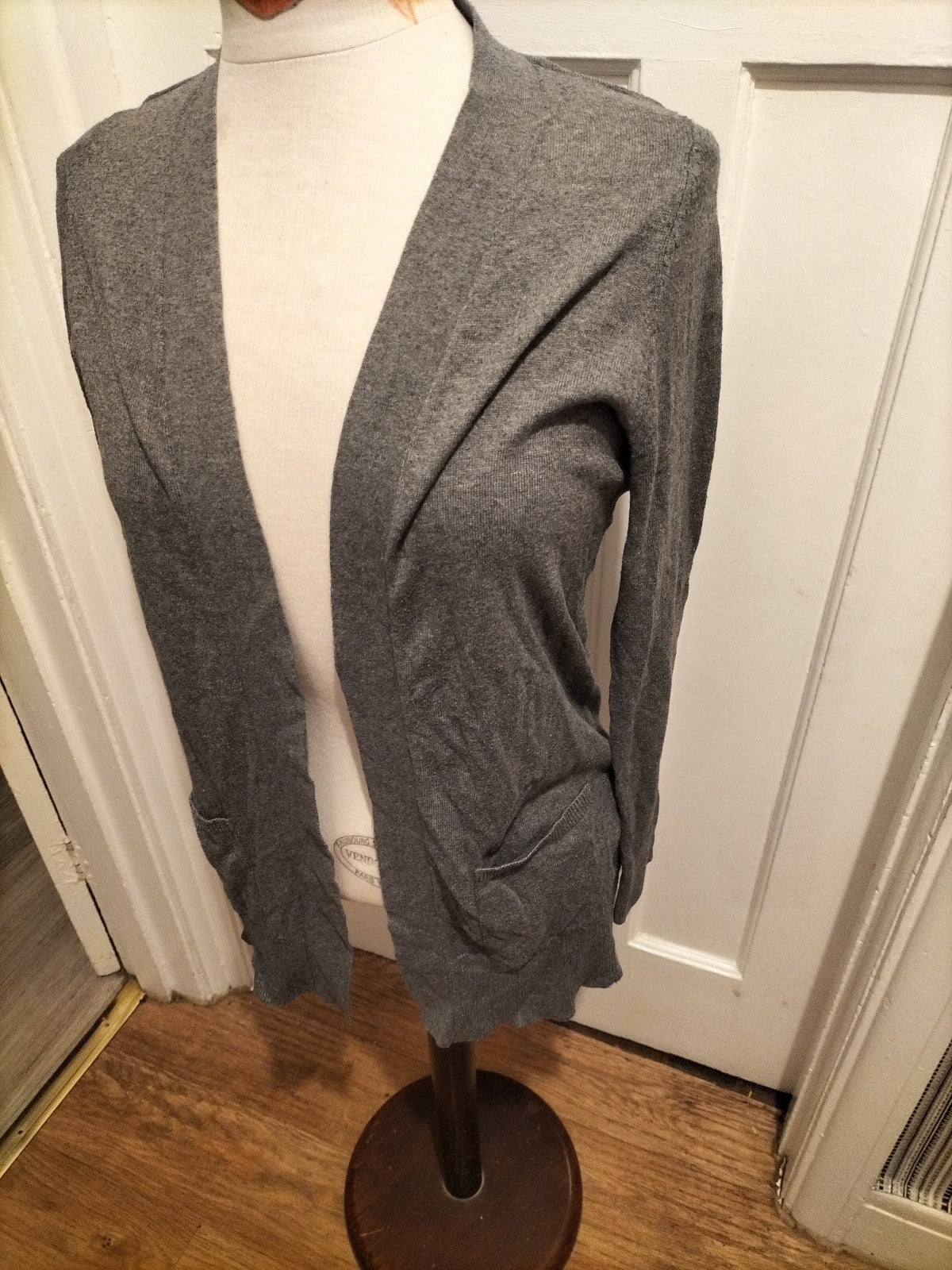 Ladies F&F Size 8 Grey Long Sleeved Cardigan