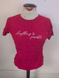 Ladies New Look Size 10 Red Anything Is Possible Short Sleeve T-shirt