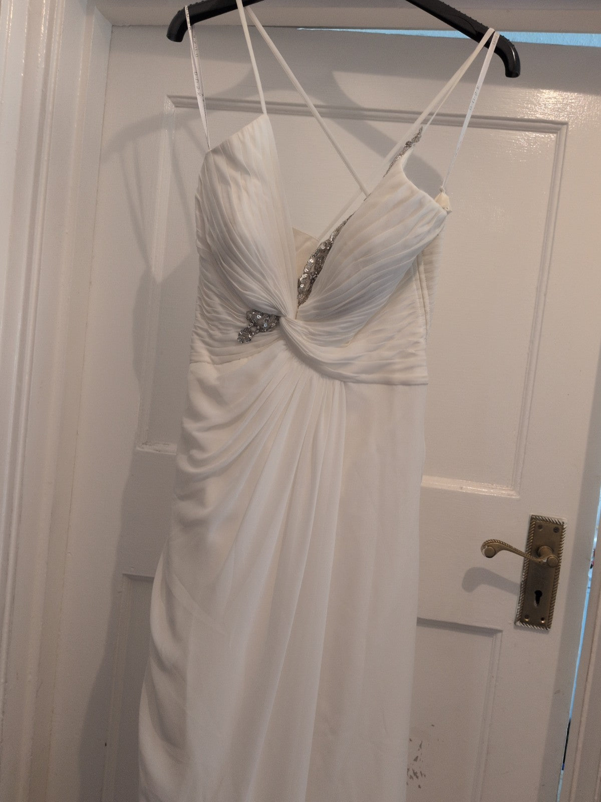Dusk 12 White Lined Padded Bust Sleeveless Dress