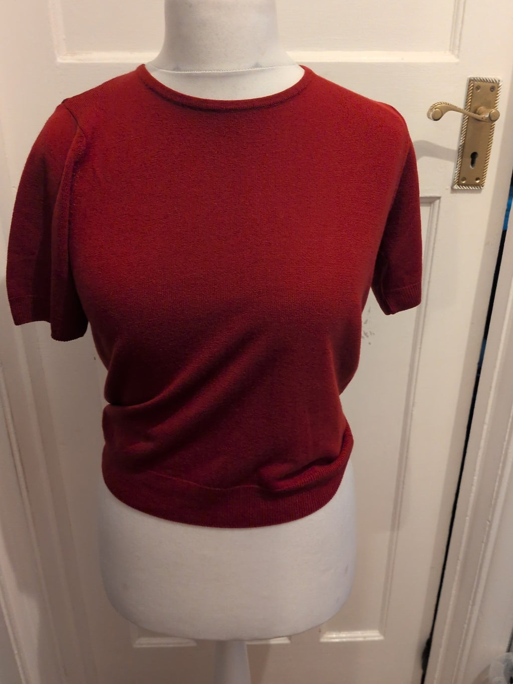 Marks And Spencers 10 Rust Red Short Sleeve Blouse