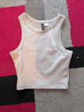 Ladies Divided Size XS Grey Ribbed Sleeveless Top