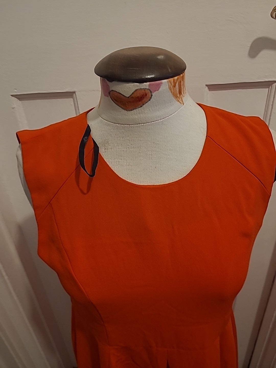 Ladies Peacocks Size 10 Orange Sleeveless Flowy Dress