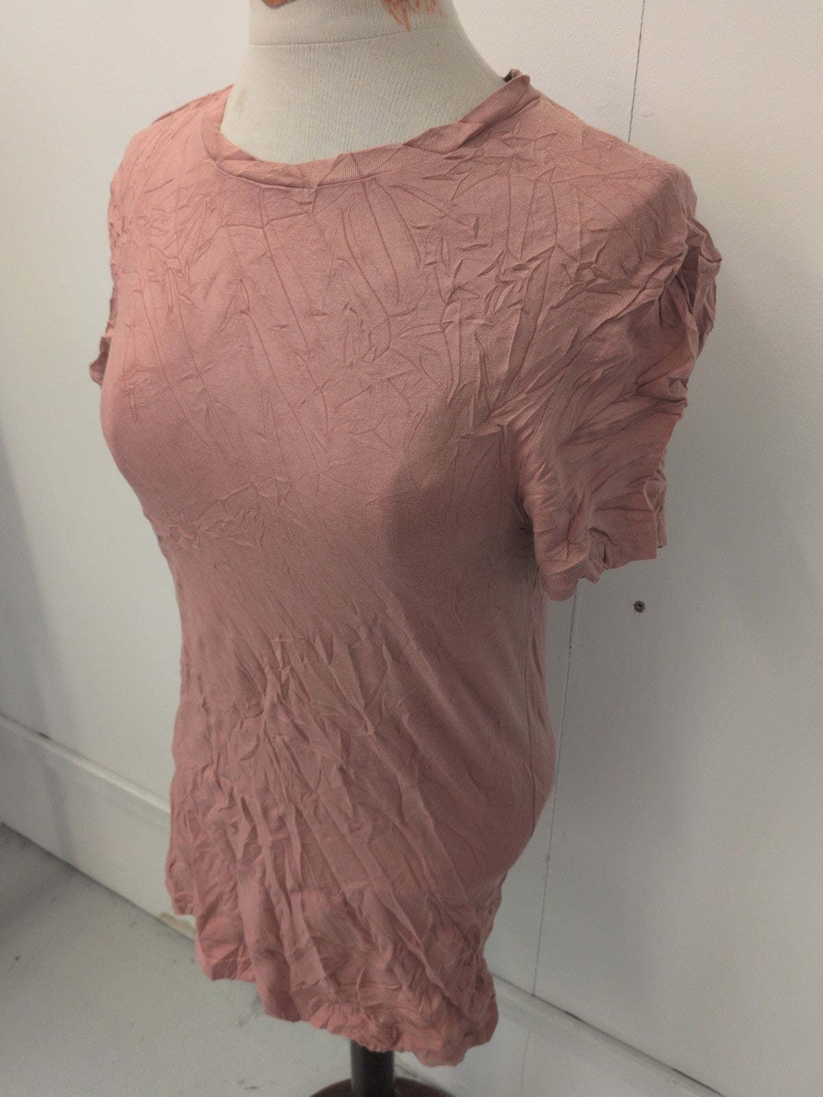 Ladies ASOS Size Small Pink Longline T-shirt Short Sleeve