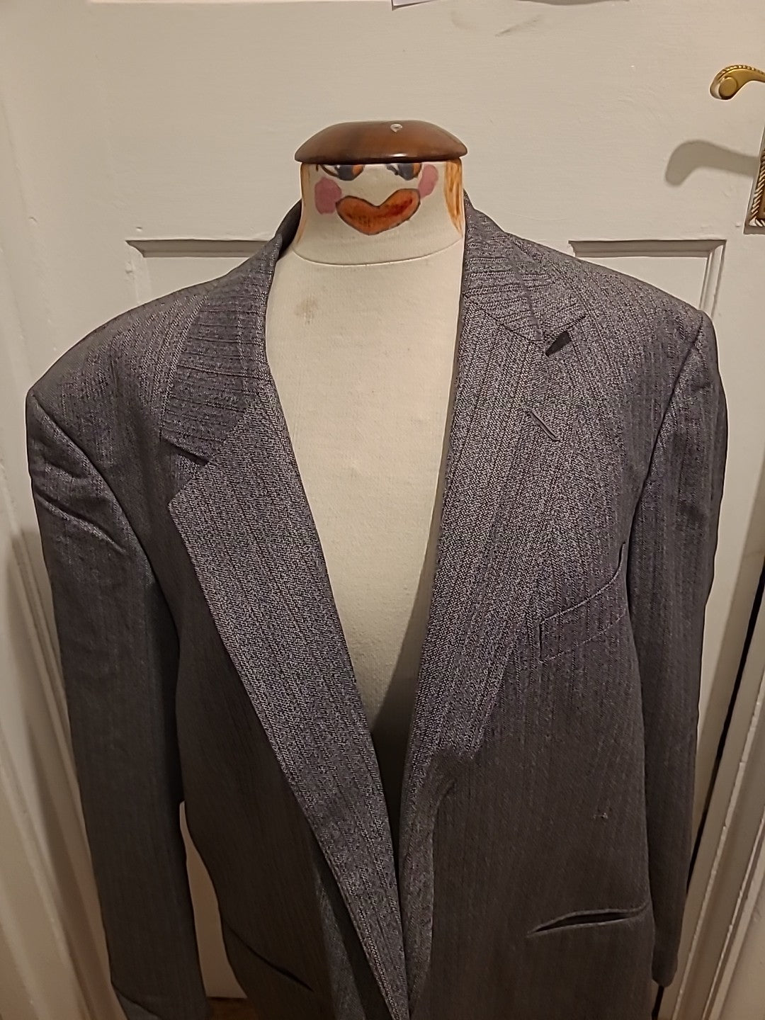 Mens Size XL Grey With Brown Padded Lined Jacket
