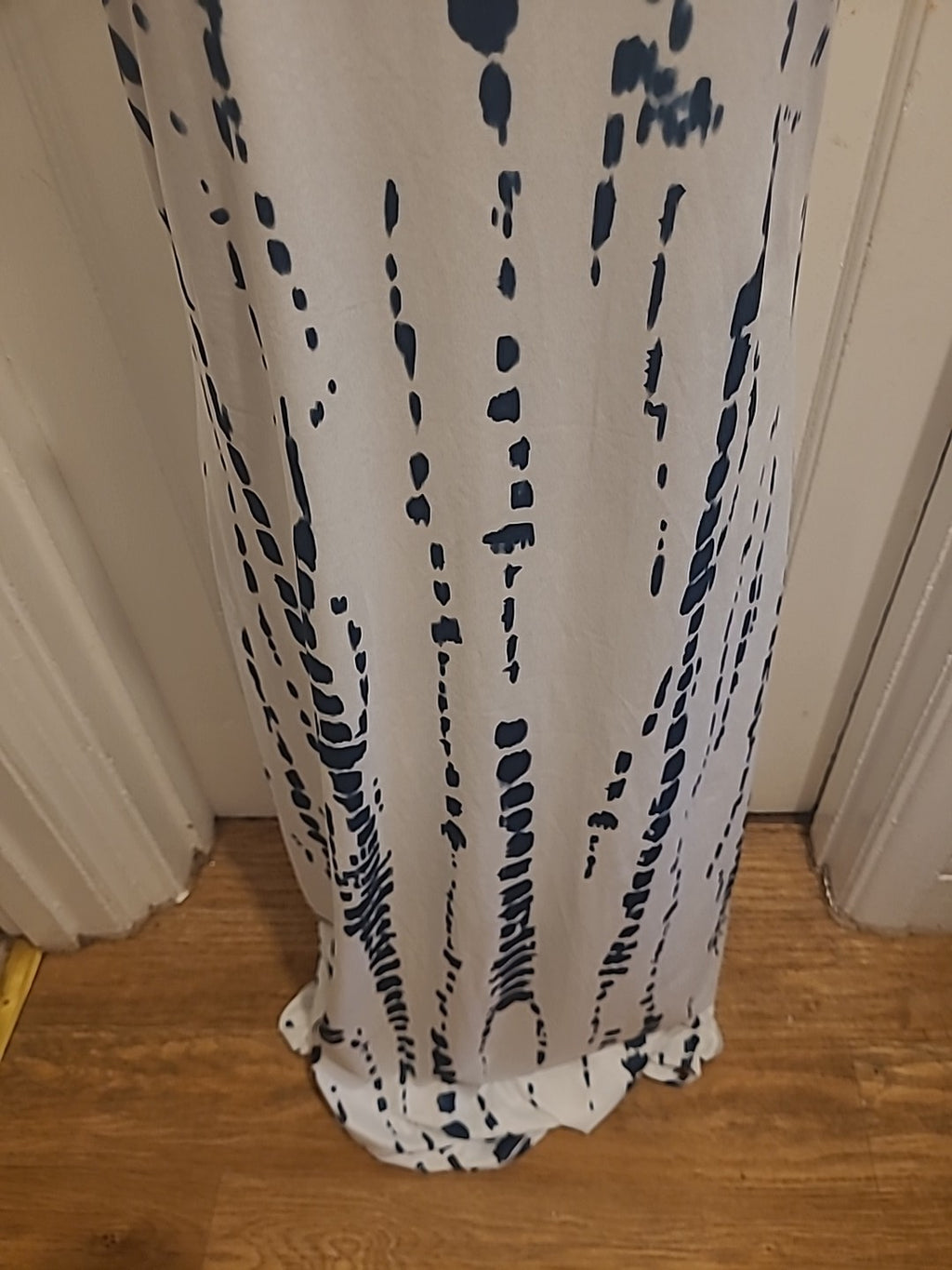 Ladies Size Medium Dark Green White Sleeveless Long A-Line Dress