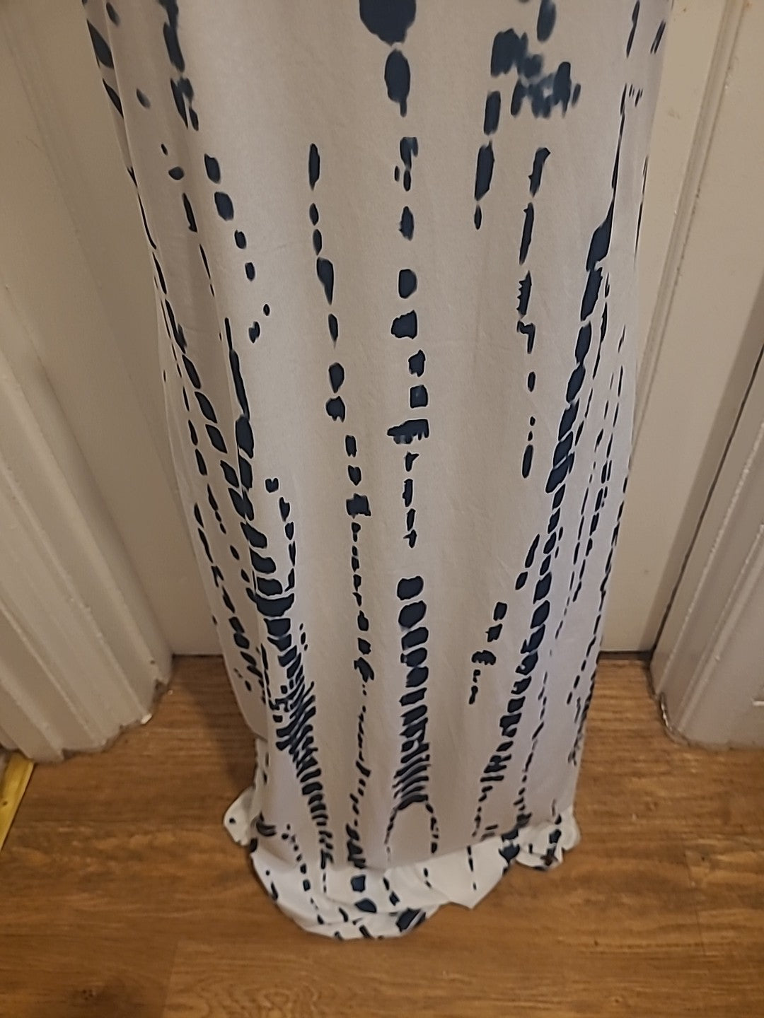 Ladies Size Medium Dark Green White Sleeveless Long A-Line Dress