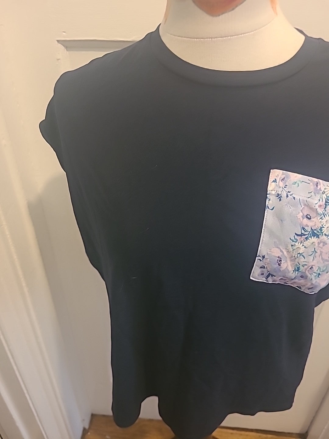 Girls Lipsy 13-14 Years Navy Lilac Floral Tshirt