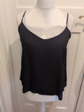 Primark 12 Black Sheer Cami Top V Neck