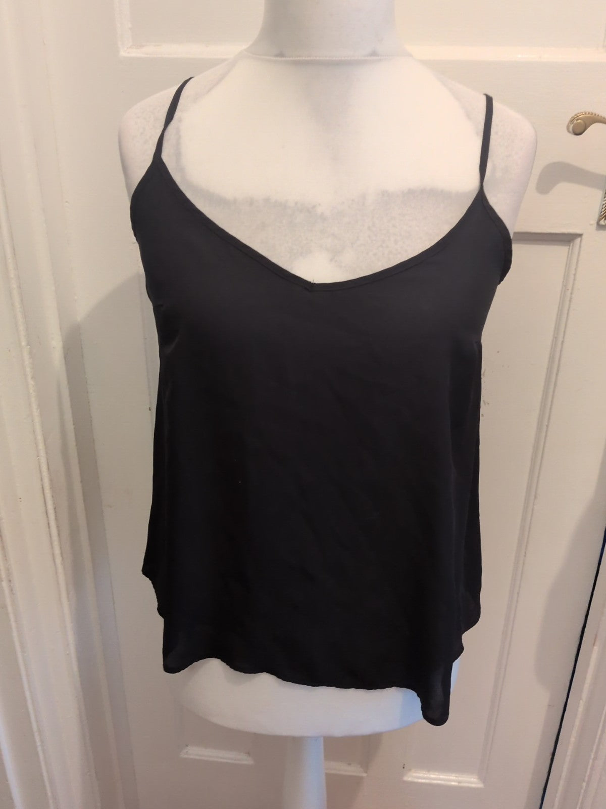 Primark 12 Black Sheer Cami Top V Neck