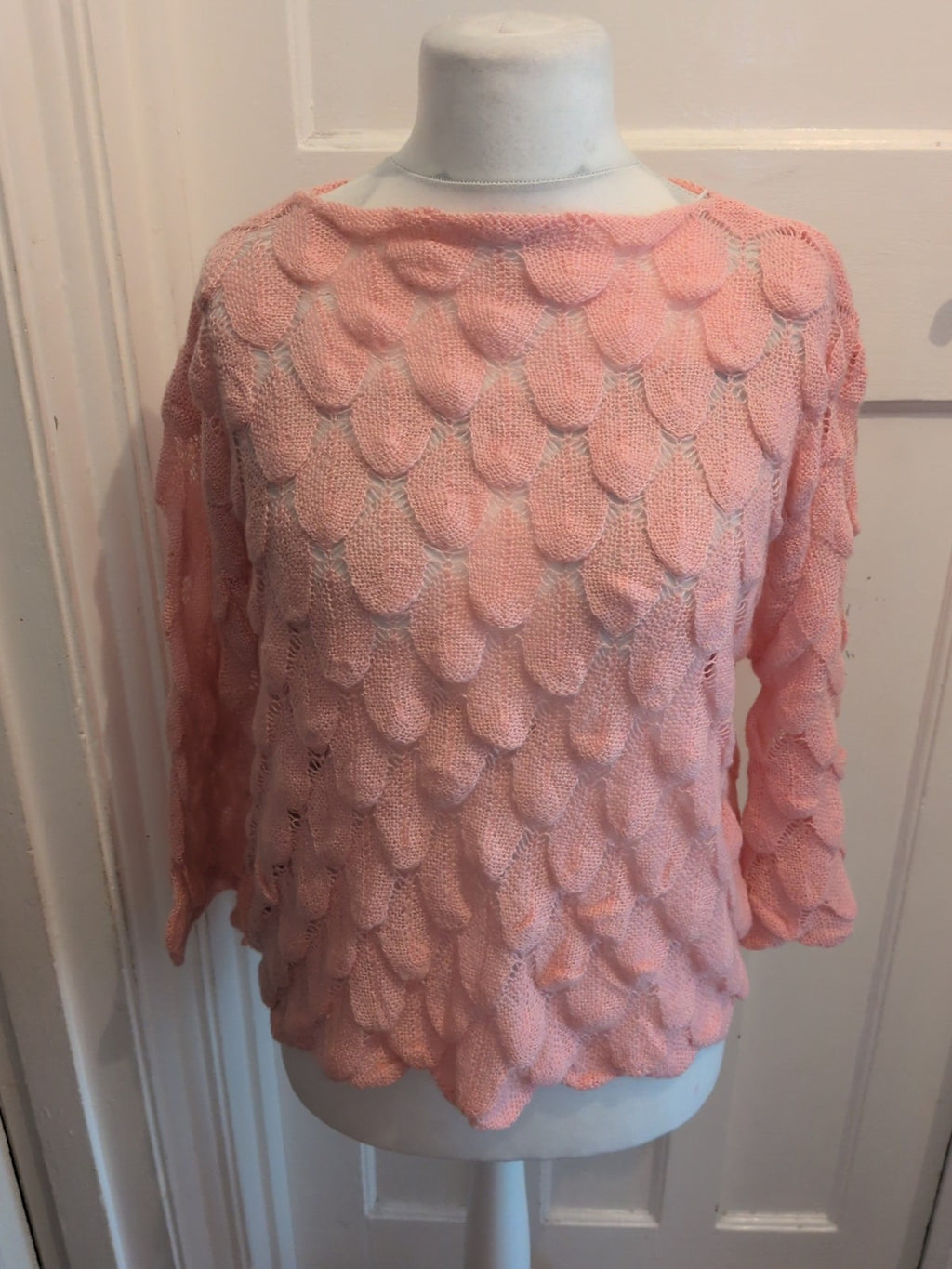 Ladies Pink 3/4 Sleeve Holly Jumper Size Med Free Delivery