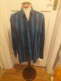 Mens Marks And Spencer SP Limited Edition Size Medium Navy Blue Striped Shirt