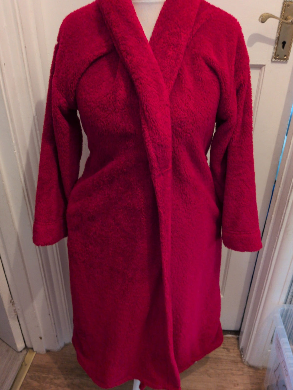 Marks And Spencer 14-16 Red Dressing Gown Robe Ultra Soft