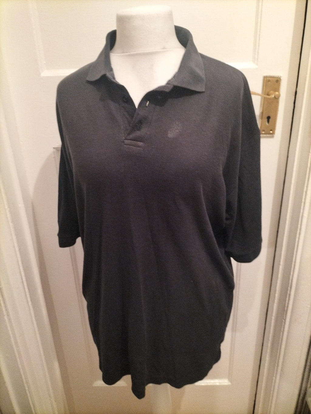 Mens Classic Size L Black Short Sleeved Polo