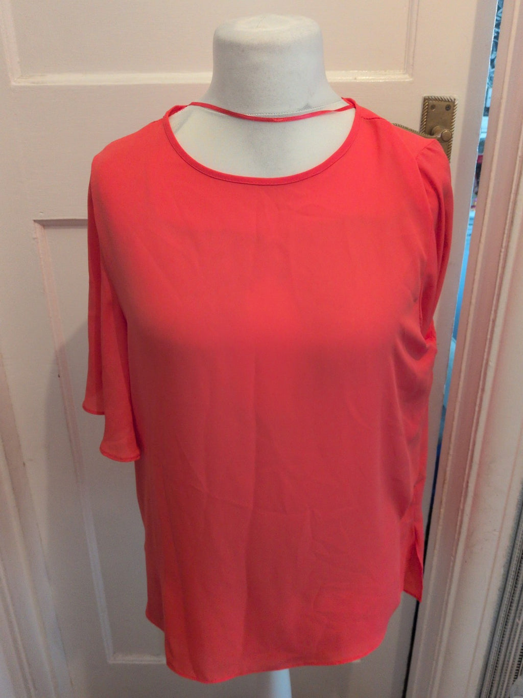 Primark 14 Pink Short Sleeve Longline Blouse