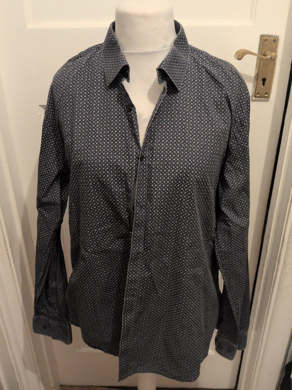 Mens Taylor And Wright 18 Collared Navy Long Sleeve Shirt