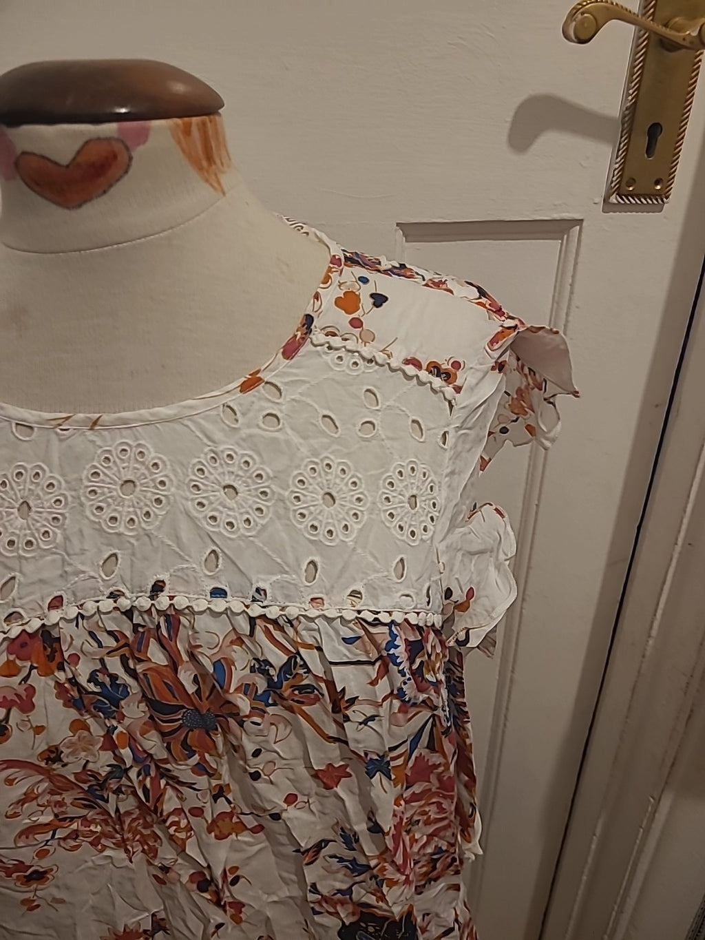 Ladies M&S Size 12 Multicoloured Floral Cap Sleeved Blouse