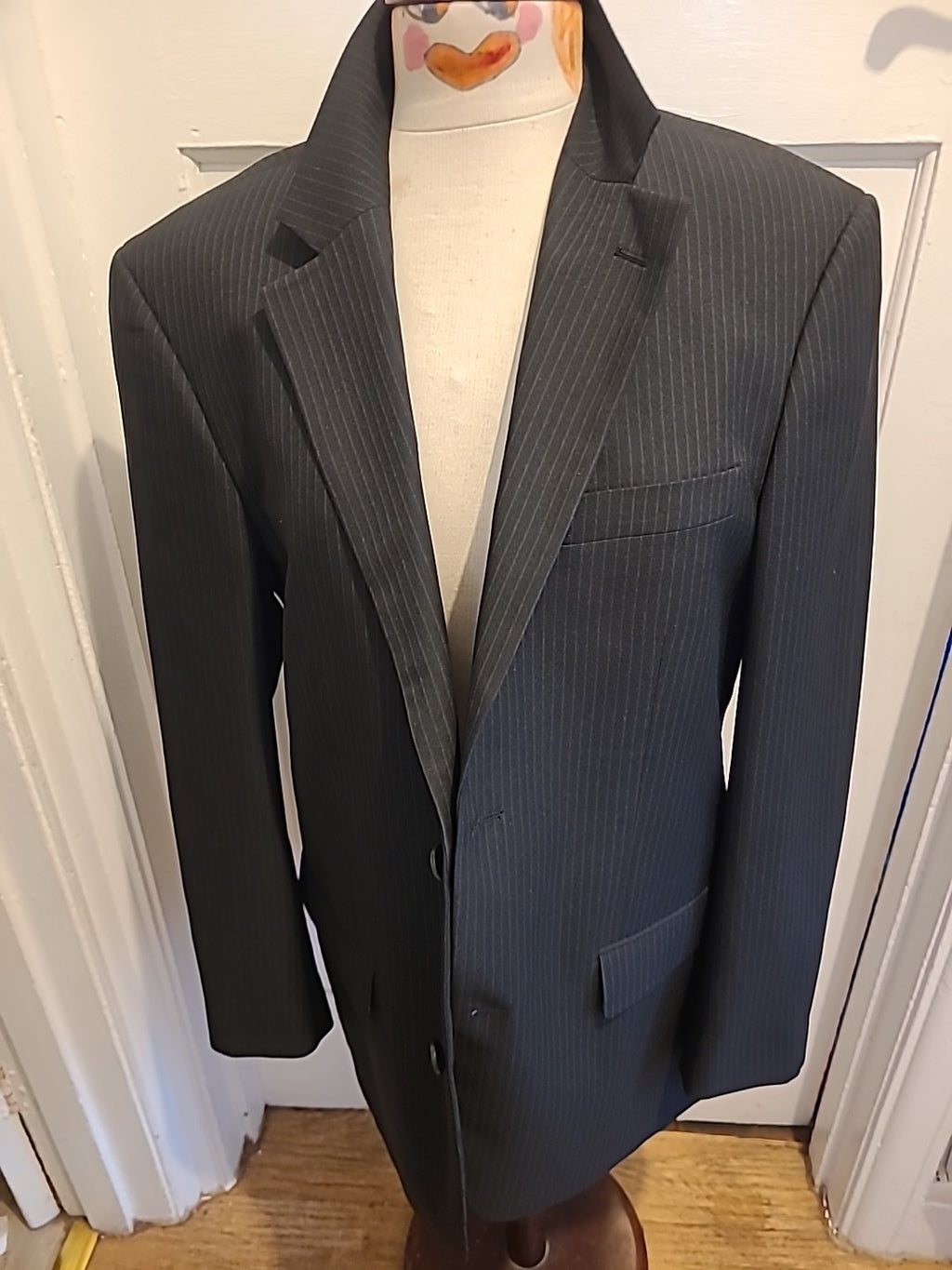 Mens Taylor&Wright Size 40" Black Pinstripe Blazer