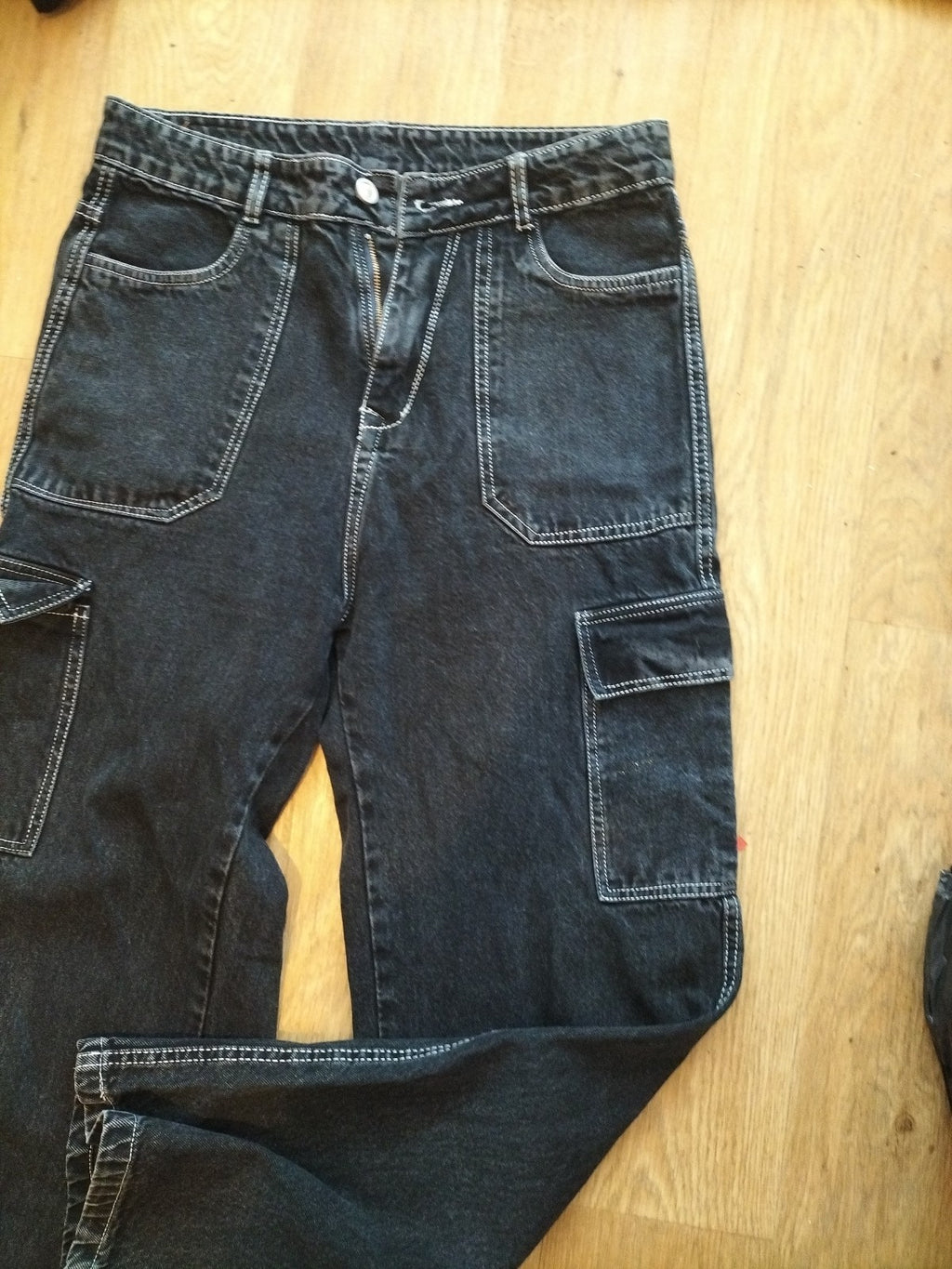 Girls Tensy Size 32" Denim Cargo Trousers