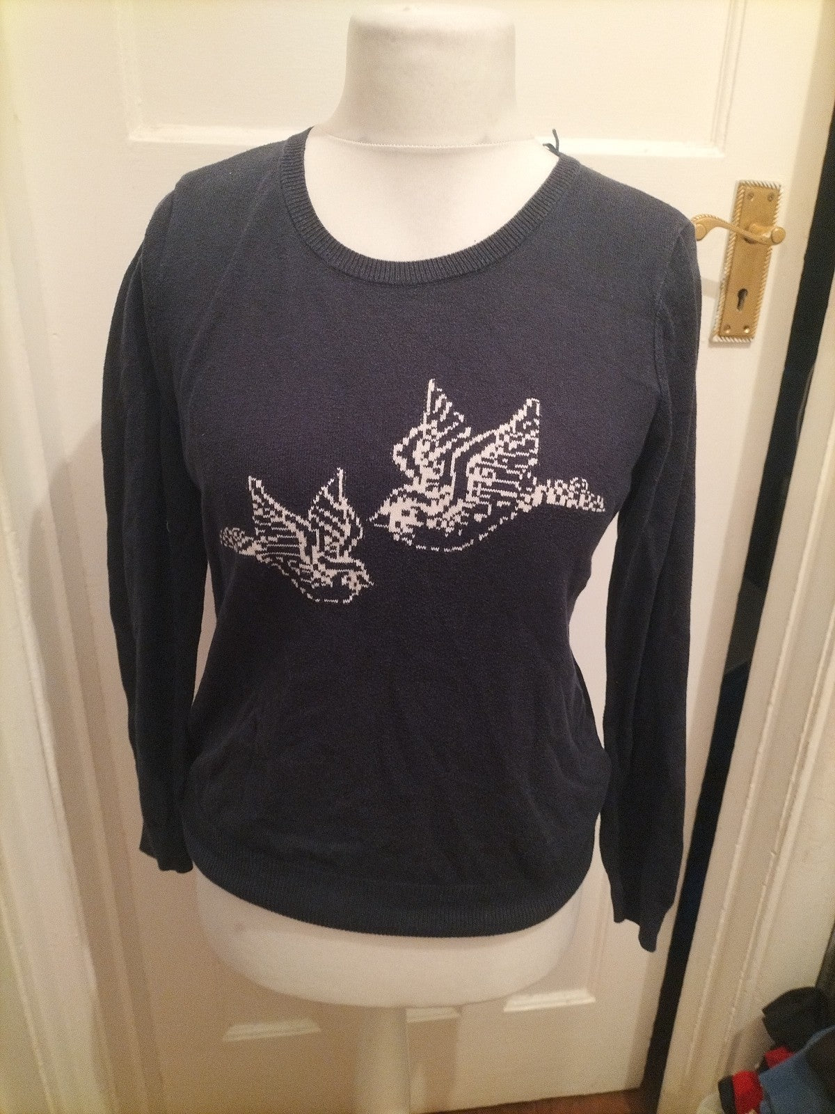 F&F 12 Navy Bird Pattern Lightweight Jumper