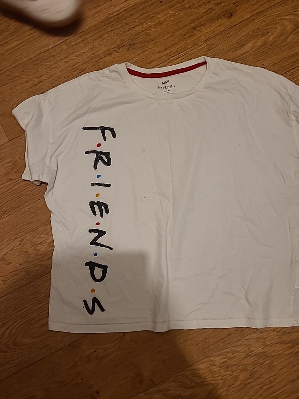 Girls M&S Age 15-16 Years White Friends Pyjama Top