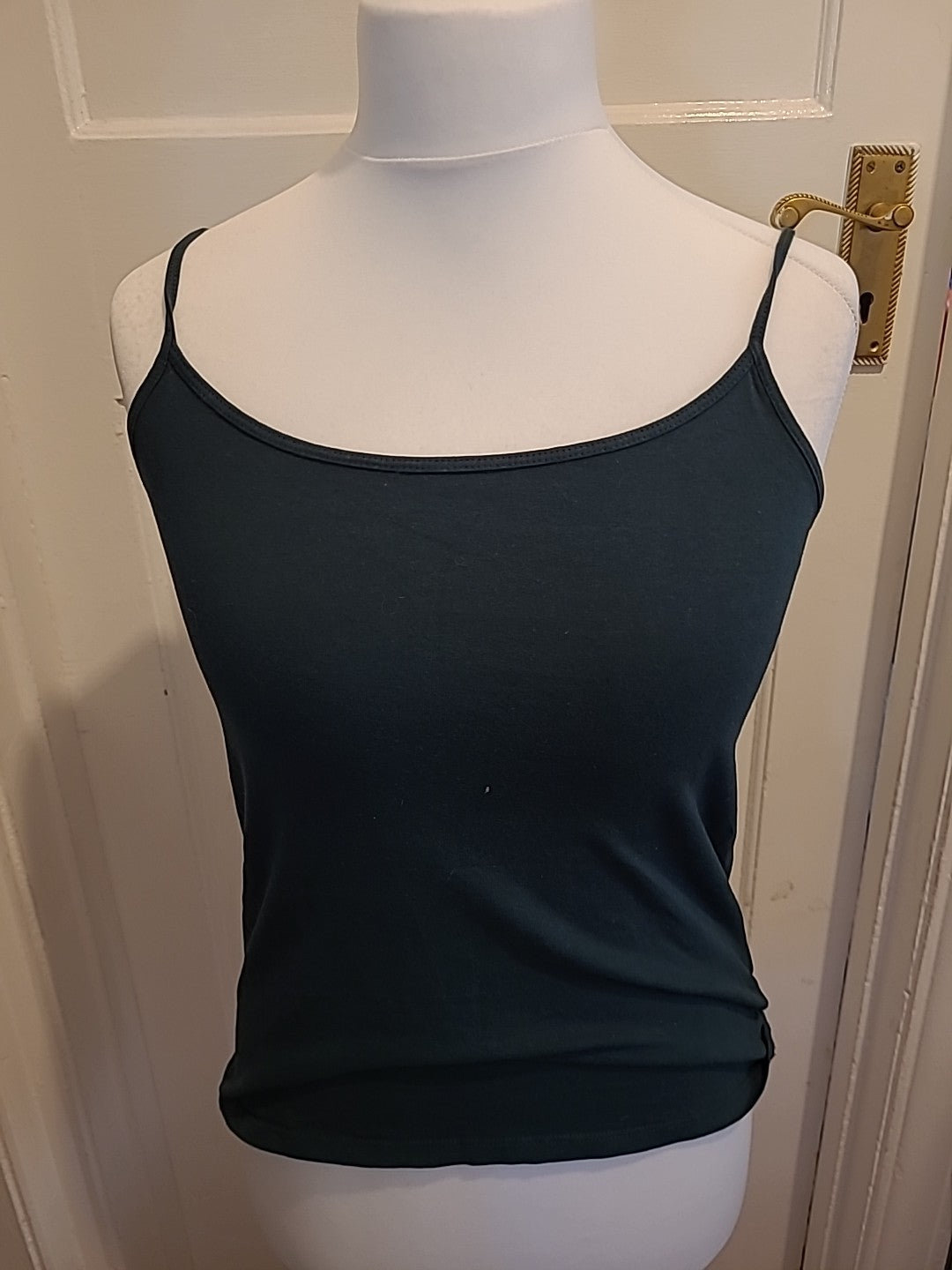 Ladies Primark Size 14-16 Stretch Cami Dark Green