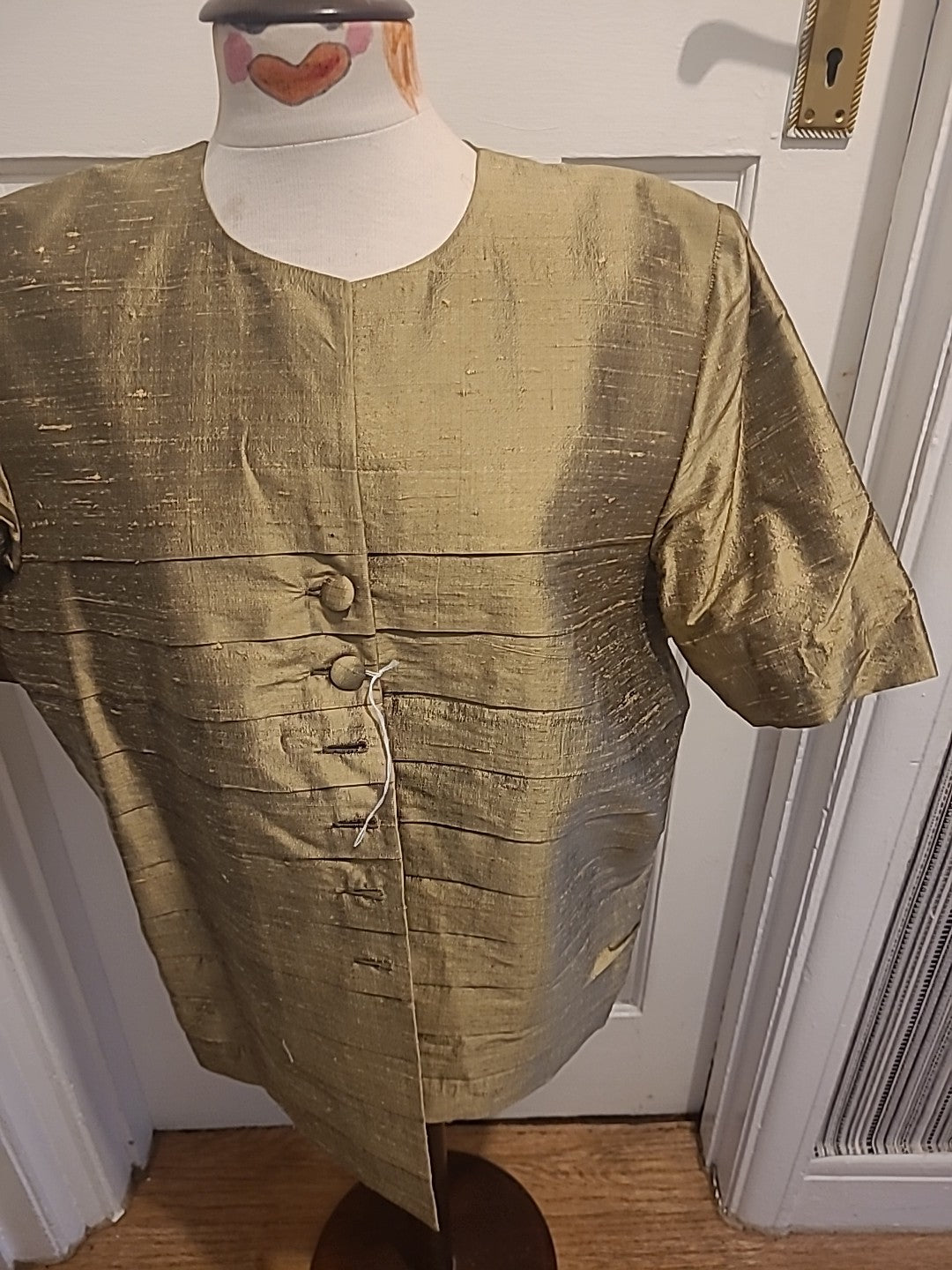 Ladies Vintage Size Large Gold Lined Padded Blouse