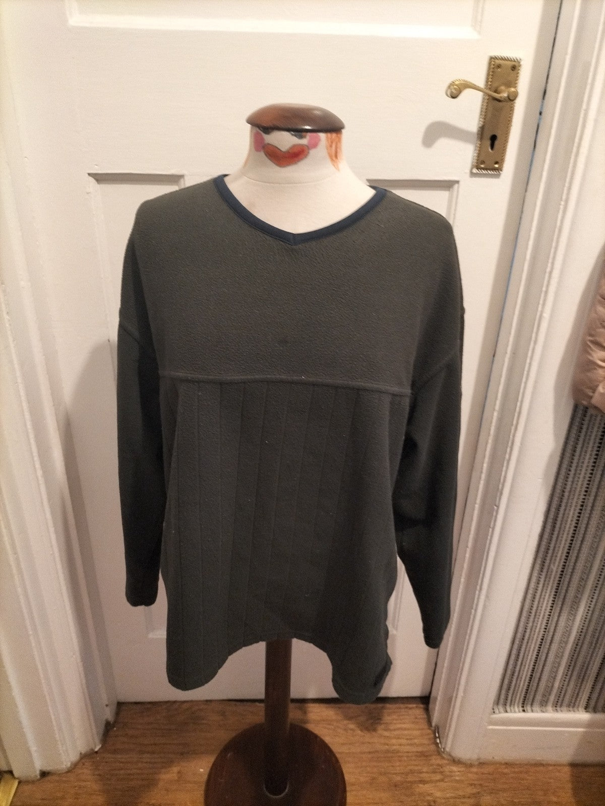 Mens Cs Active Size Large Khaki/Dark Green Pullover Jumper