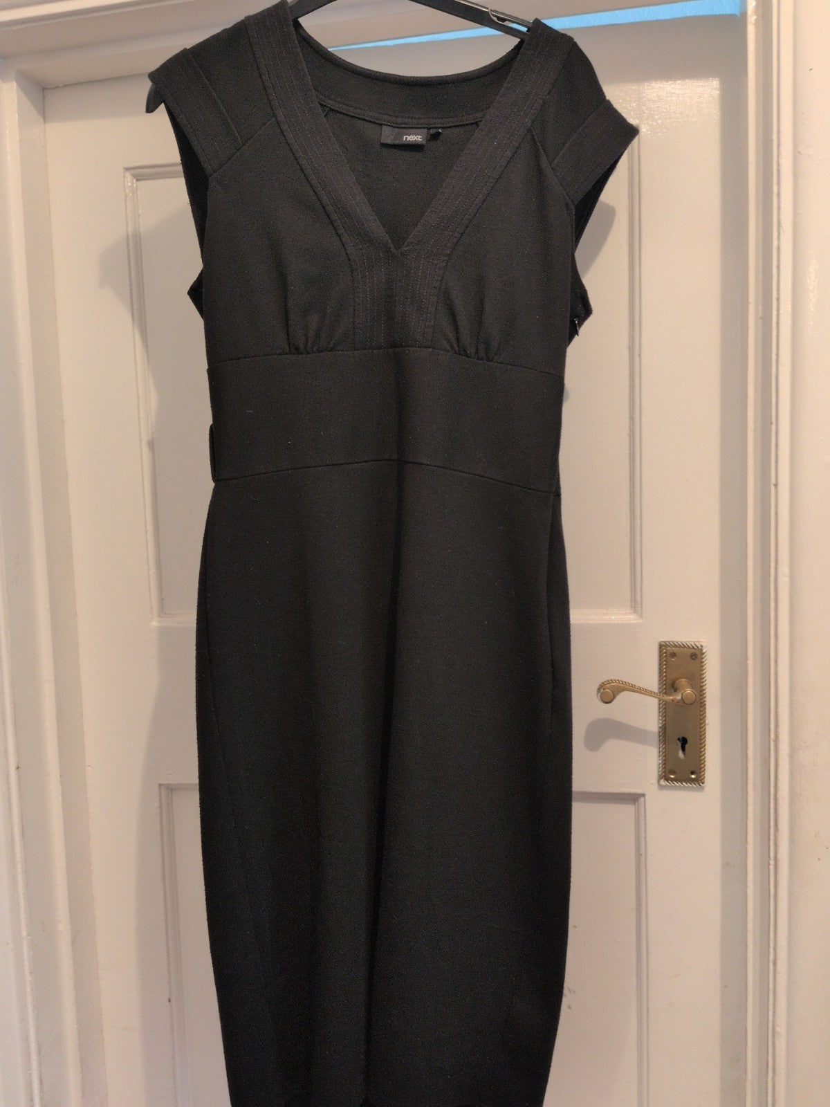 Ladies Next Size 12 Black Sleeveless V Neck Dress