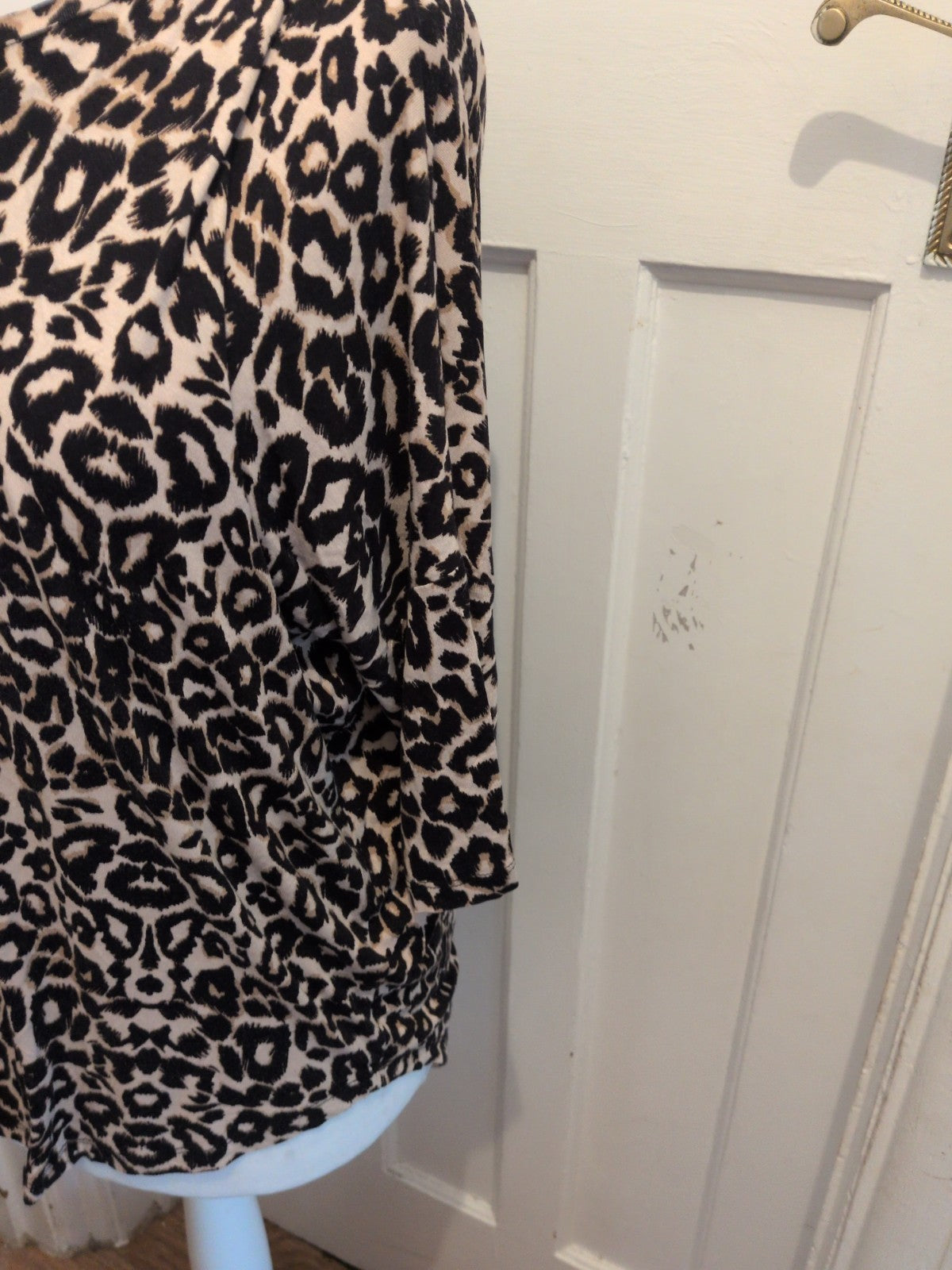 Peacocks 14 Leopard Print 3/4 Sleeve Blouse