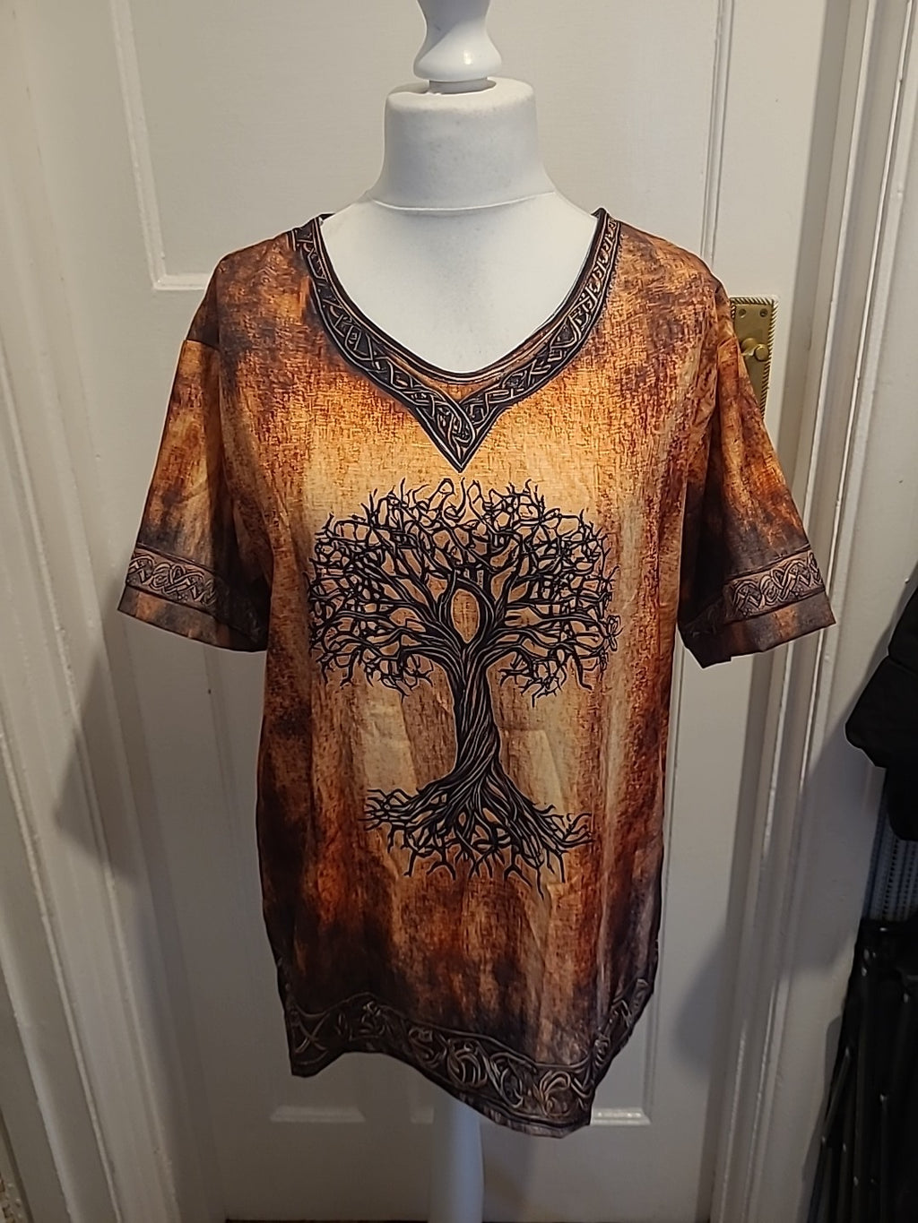 Ladies Size Large Multicoloured Tree Blouse