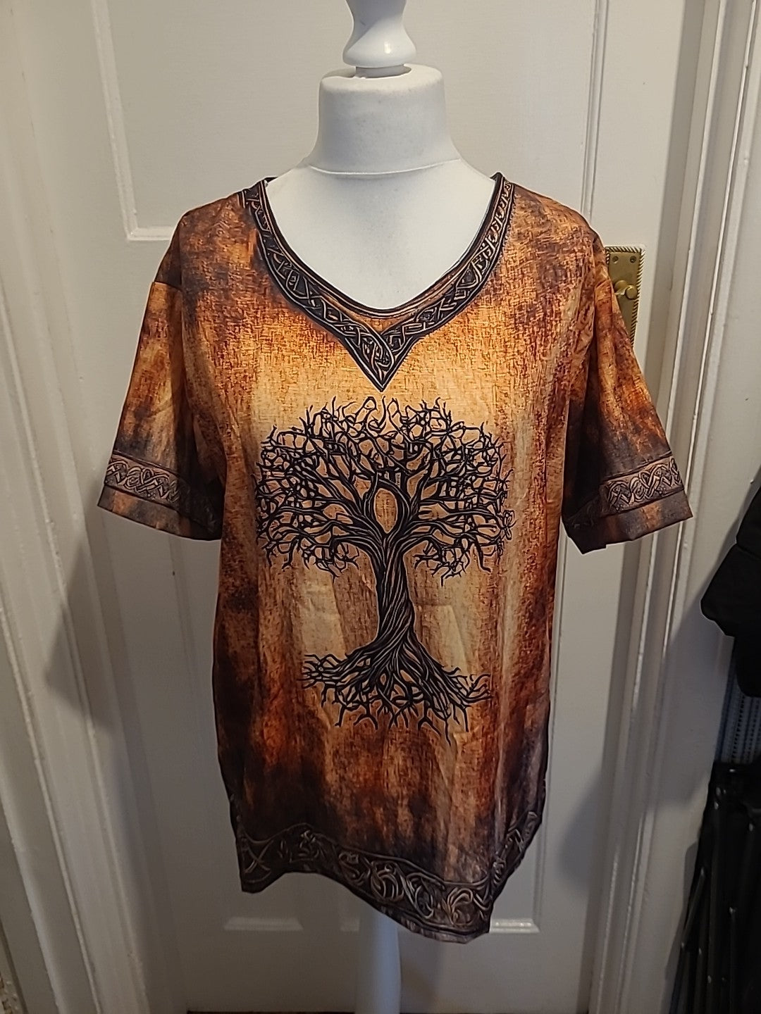 Ladies Size Large Multicoloured Tree Blouse