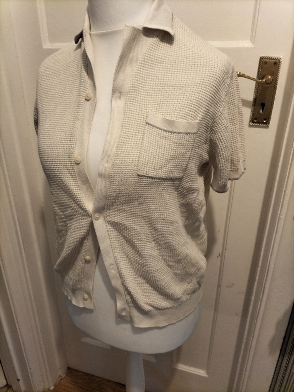 Mens Primark Size XS Stone Short Sleeved Cardigan