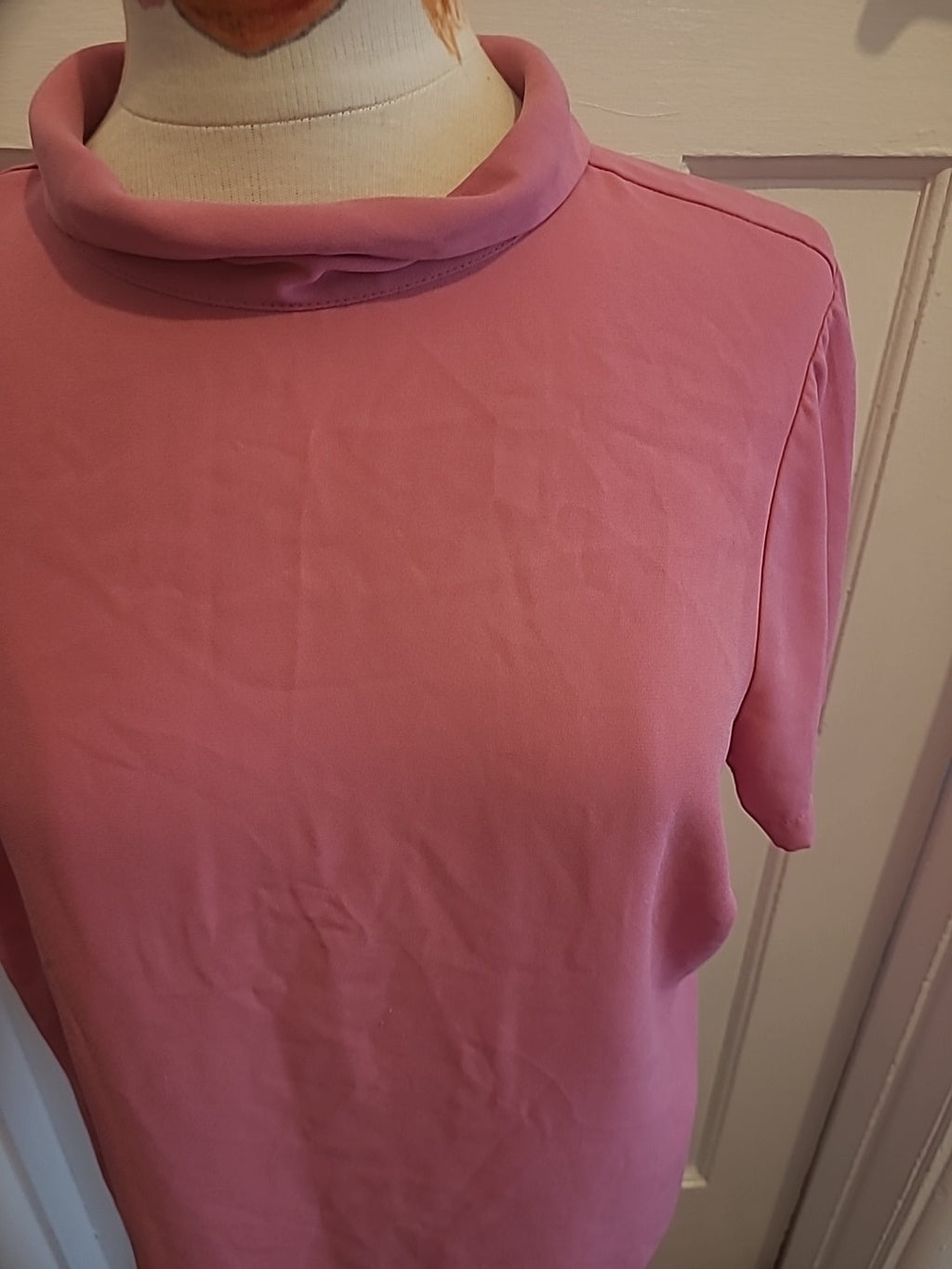 Ladies Marks And Spencer Size 16 Pink Fizz Collared Blouse