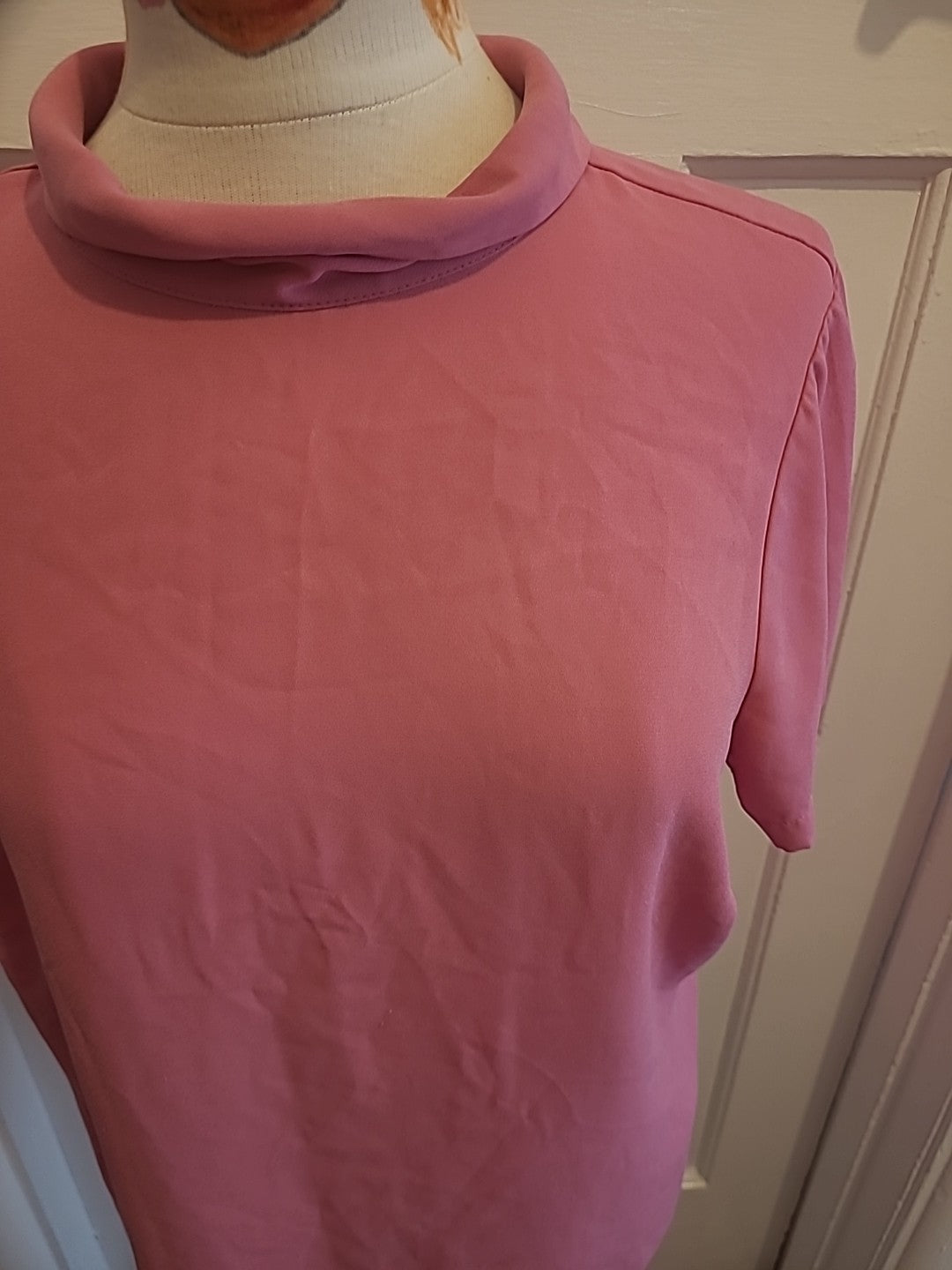 Ladies Marks And Spencer Size 16 Pink Fizz Collared Blouse