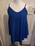 Ladies Size XL Dark Blue Uneven Hem Sleeveless Blouse