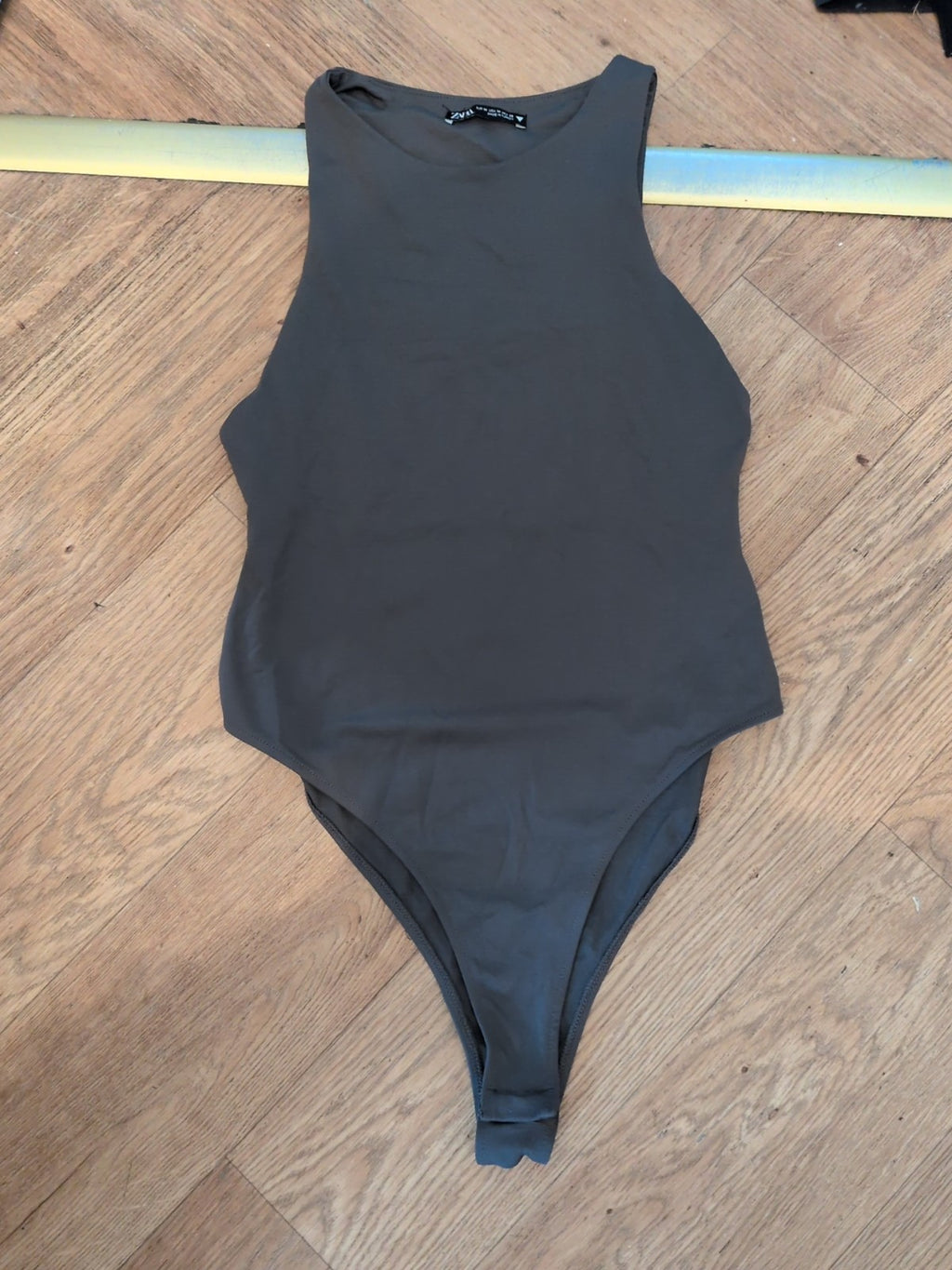 Zara Medium Grey Sleeveless Bodysuit