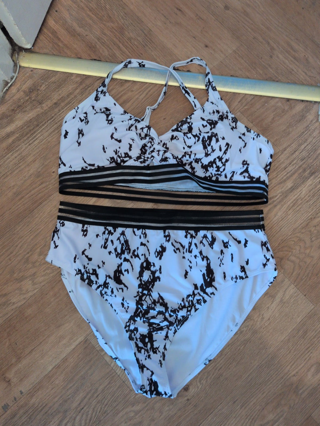 Shein 4XL Black And White Padded Bikini