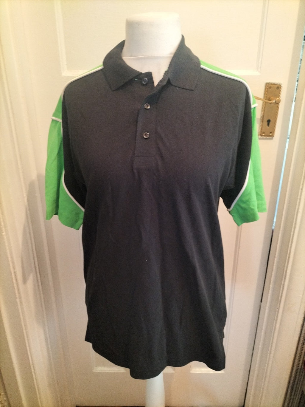 Mens Formuld Size Small Green And Black Short Sleeved Polo