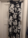 Papaya Weekend 10 Black And White Floral Lined Long Dresss