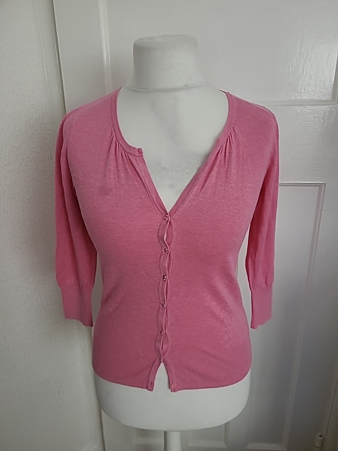 Ladies Monsoon Size 8 Pink Buttoned Cardigan