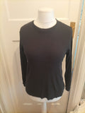 Mens City Comfort Size Small Black Ribbed Long Sleeved T-shirt