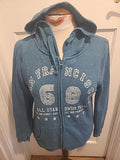 Ladies Denim&Co Size 10 Teal Zip Through Jacket