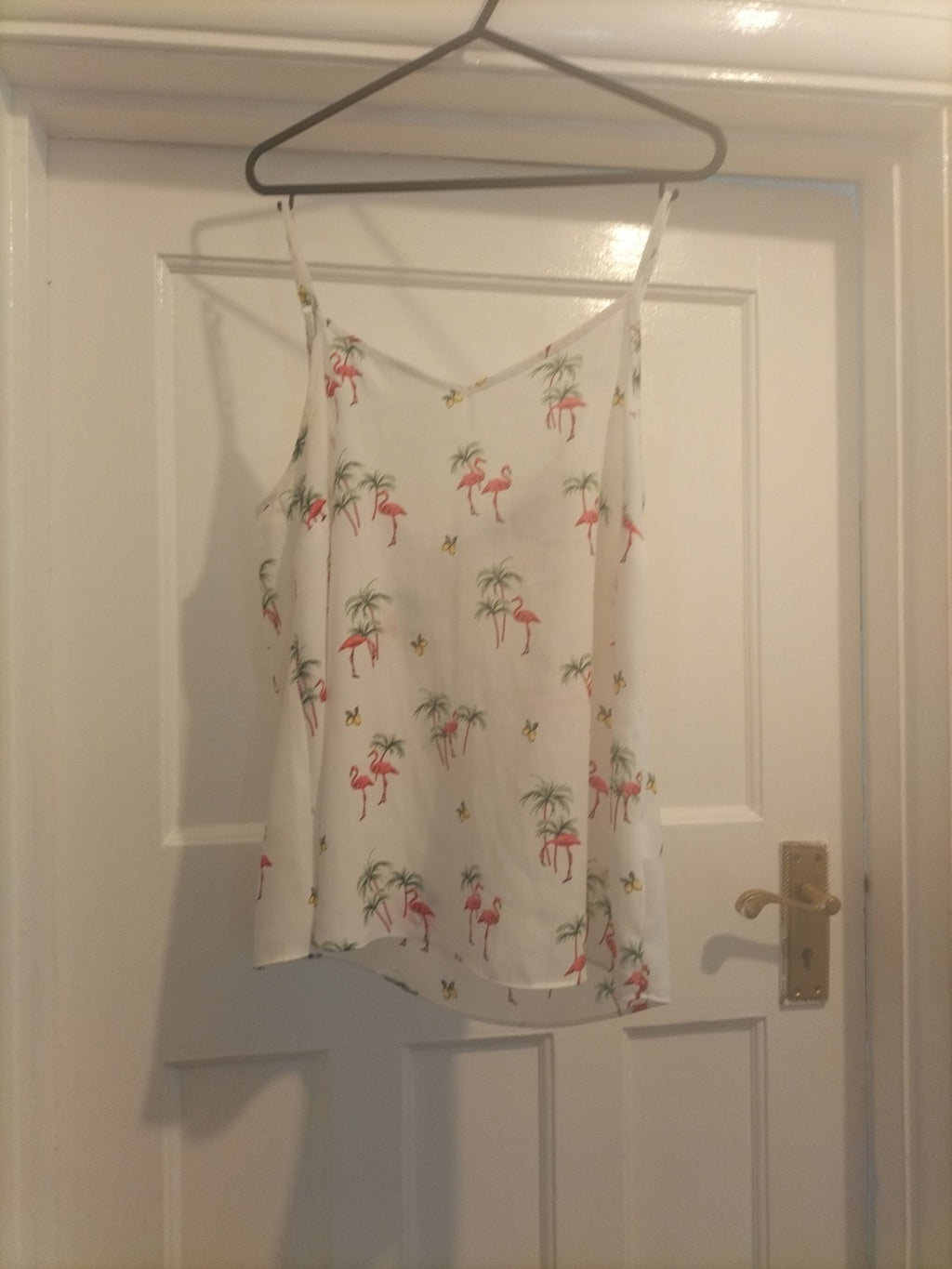 Ladies Primark Size 8 White Floral Sleeveless Cami