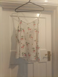 Ladies Primark Size 8 White Floral Sleeveless Cami