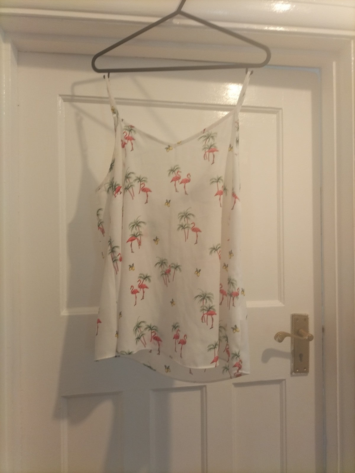 Ladies Primark Size 8 White Floral Sleeveless Cami