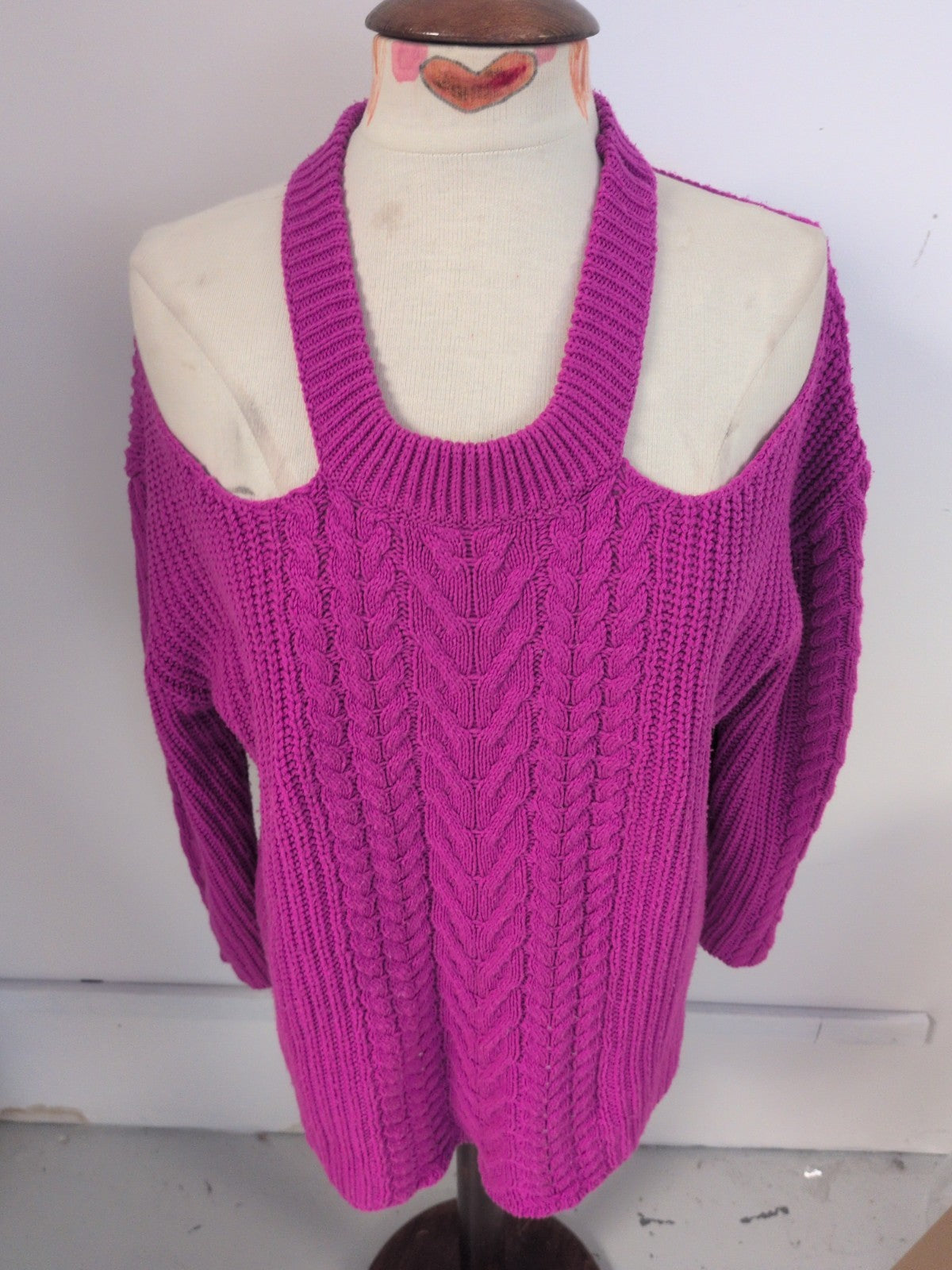 Be You 12-14 Purple Open Shoulder Pullover Jumper