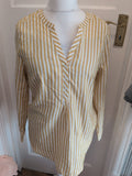 George 14 Yellow Gold And White Stripe Long Sleeve Blouse