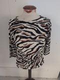 Vanessa Zani Large Multicoloured Zebra Print 3/4 Sleeve Blouse