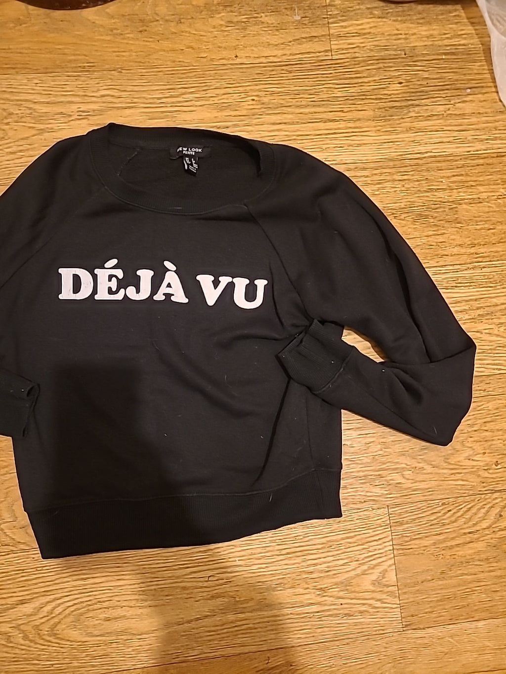 Ladies New Look Petite Size 8 Black "Dejavu" Jumper