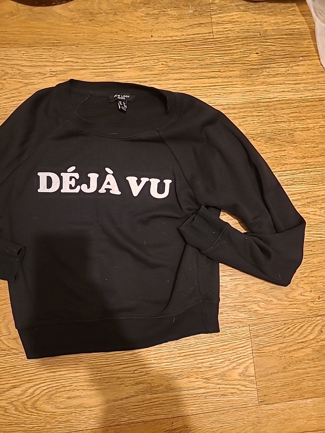 Ladies New Look Petite Size 8 Black "Dejavu" Jumper